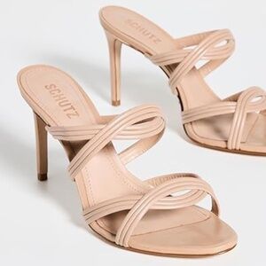 BRAND NEW SCHUTZ Brynn Casual Leather Sandal Heel Open Toe Heels